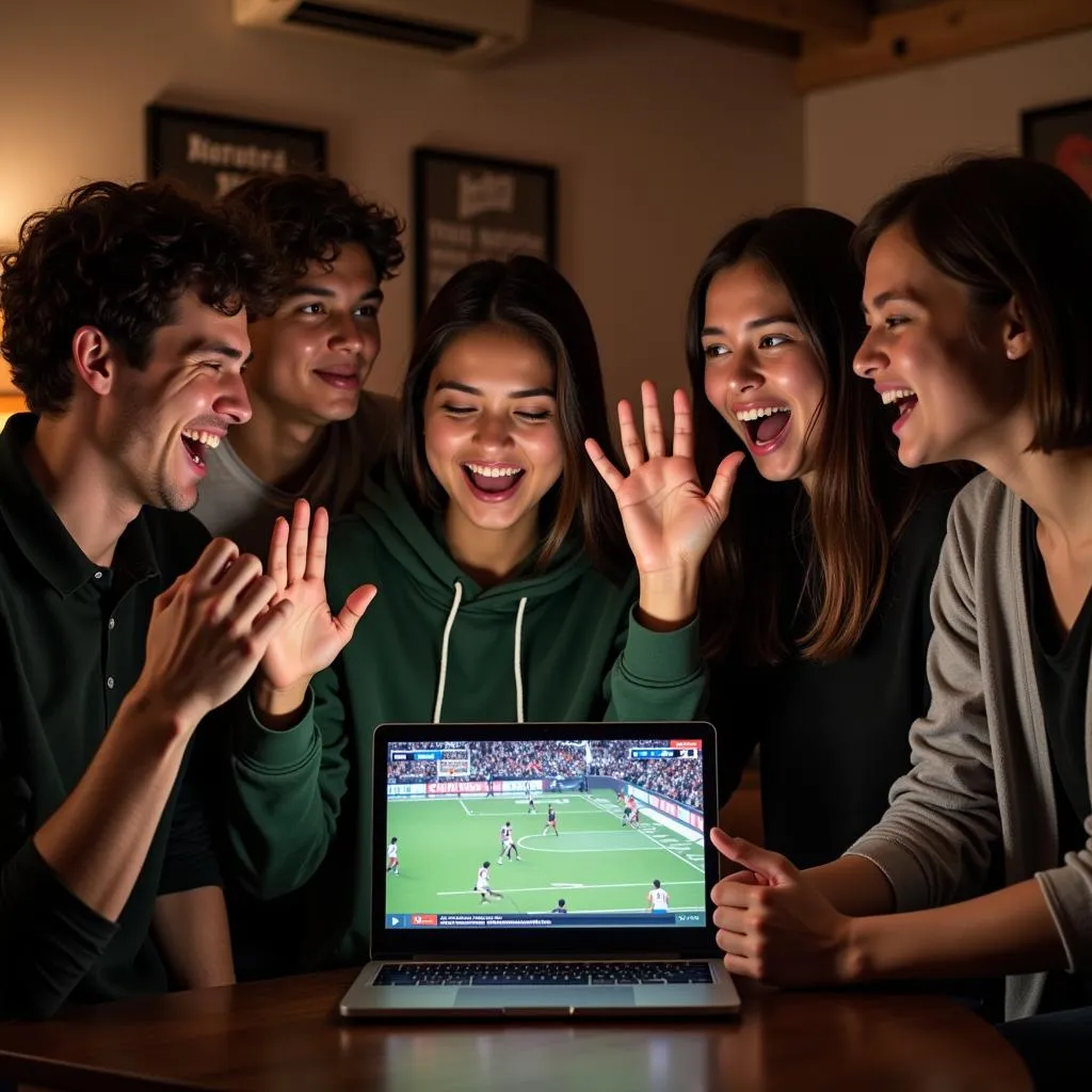 Green vs. Massillon fans excitedly watching the game via live stream