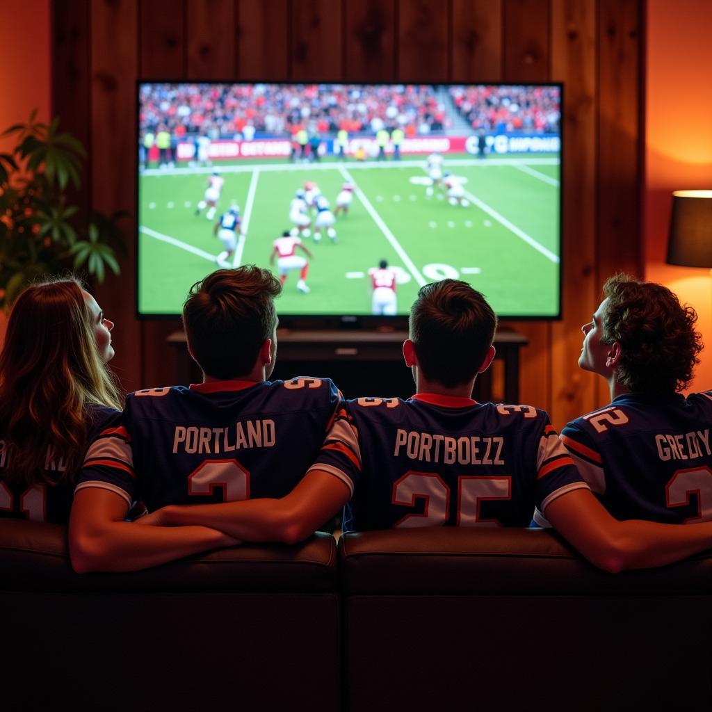 Gregory Portland Football fans cheering during a live stream