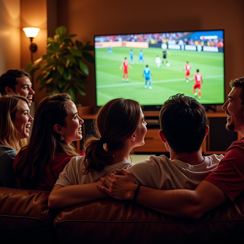 Group of Friends Enjoying World Cup Match