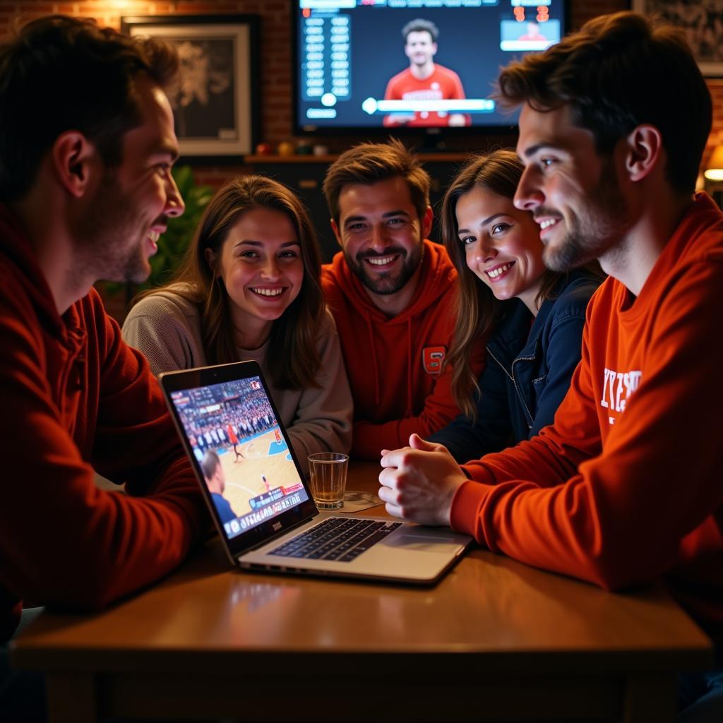 Friends gather around to watch Syracuse game