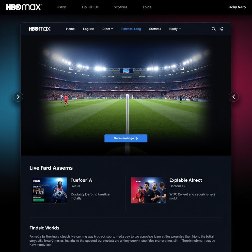 HBO Max Interface with Live Football