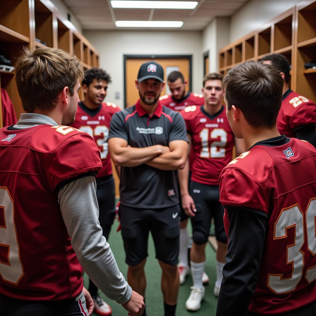 Hillgrove Hawks players huddle before the game