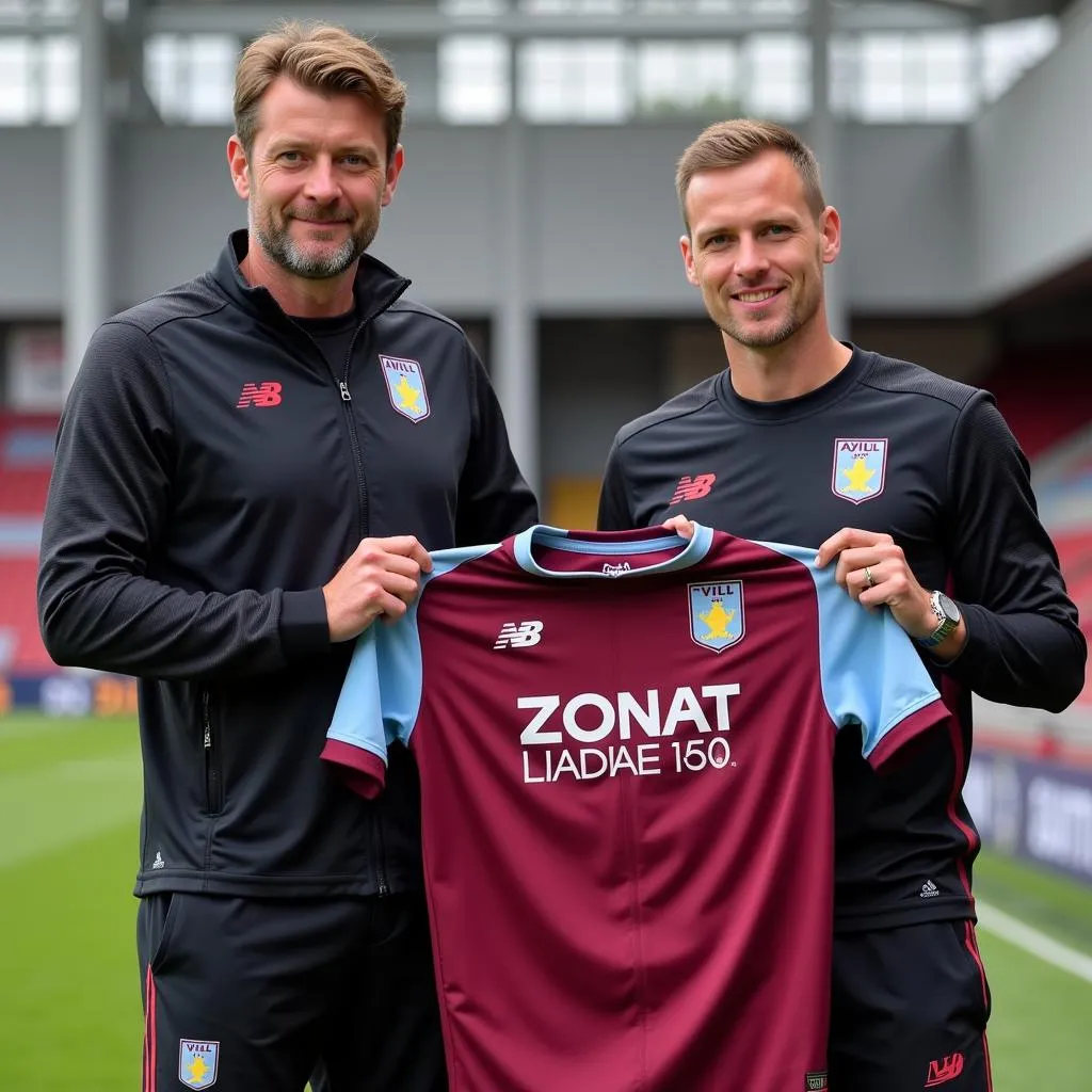 Aston Villa Manager Unveiling New Signing