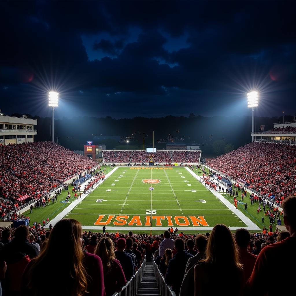 High school football game under the Friday night lights