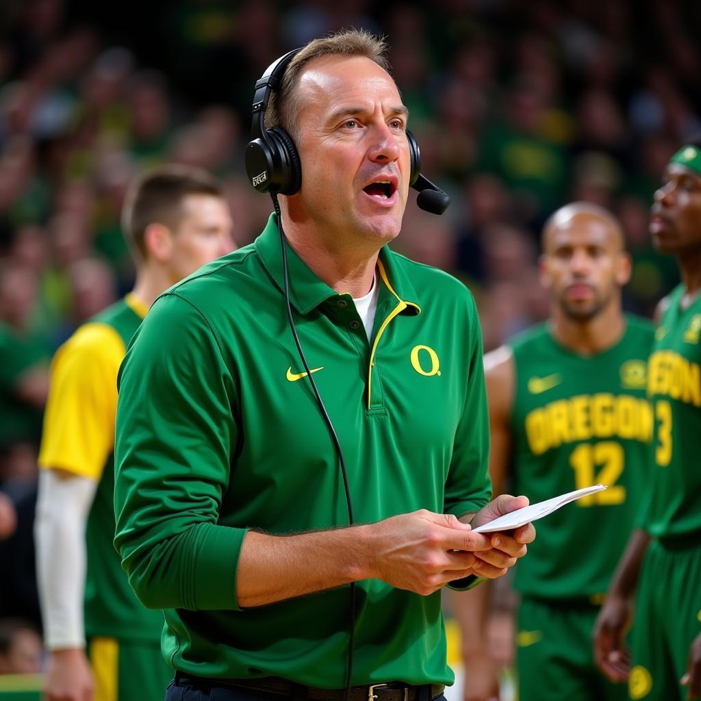 Huấn luyện viên Oregon Ducks chỉ đạo chiến thuật