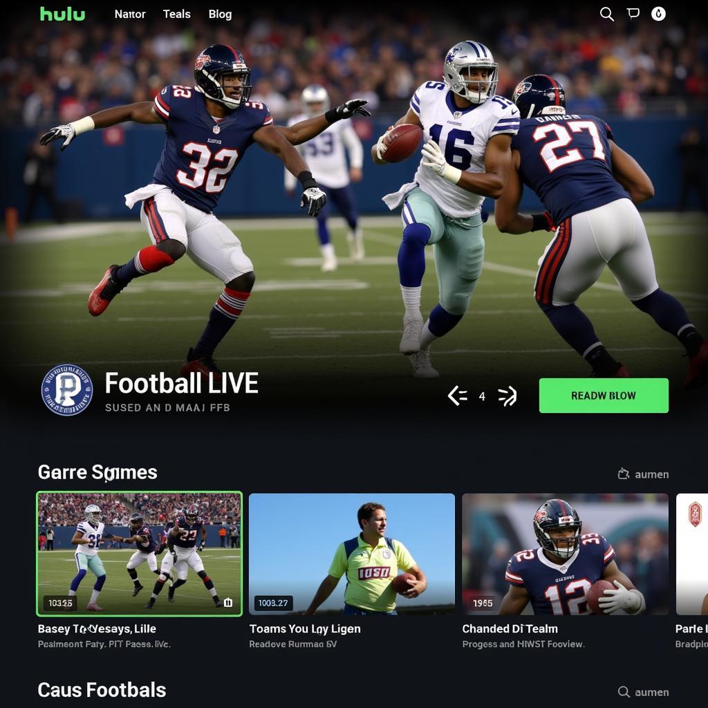 Hulu Live Football Interface