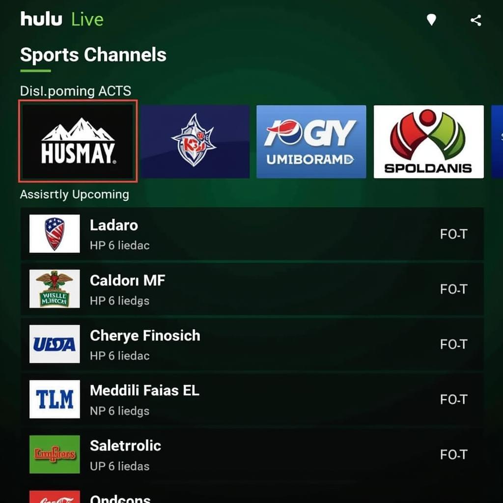 Hulu Live Football Interface