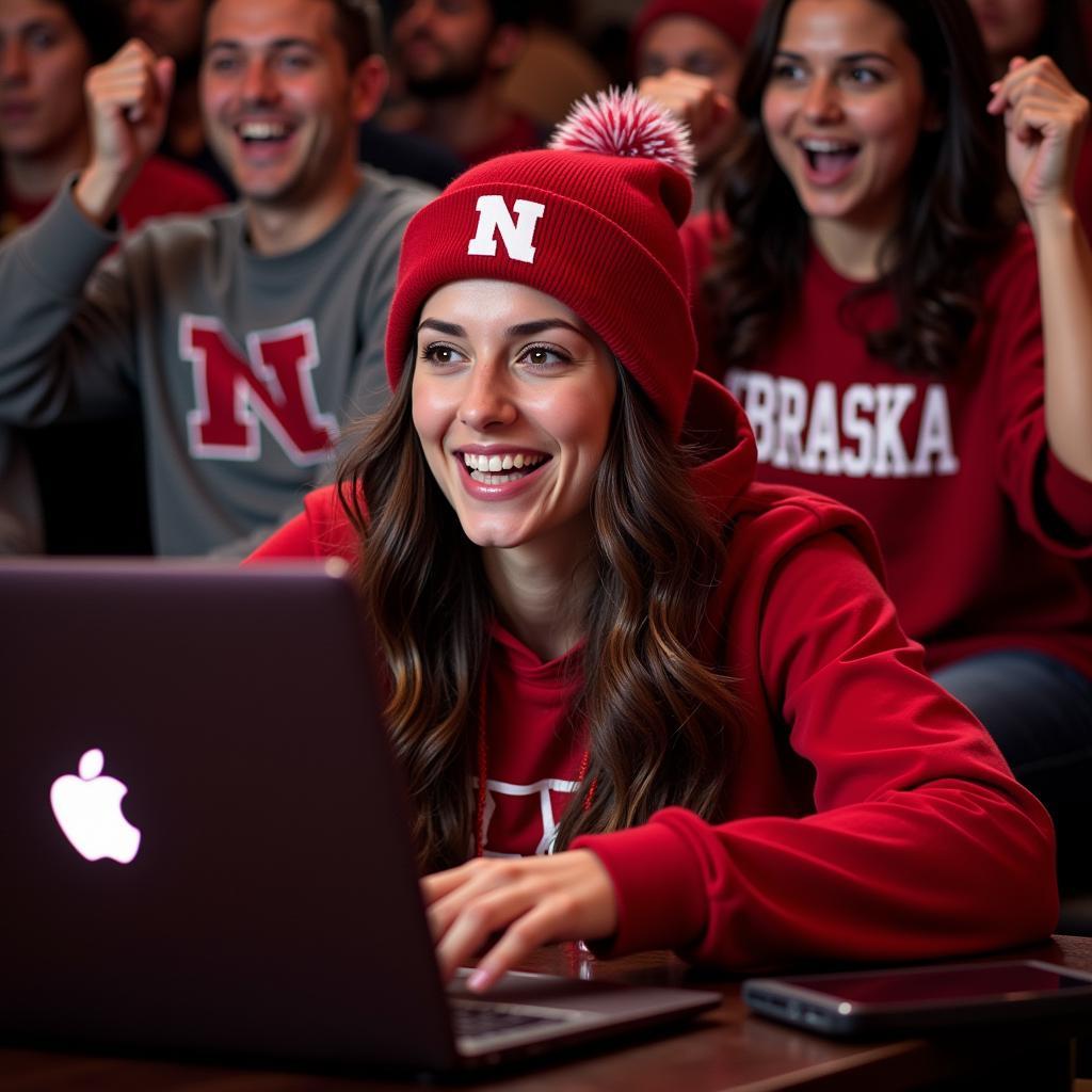 A Husker Fan Enjoying the Game via Live Stream