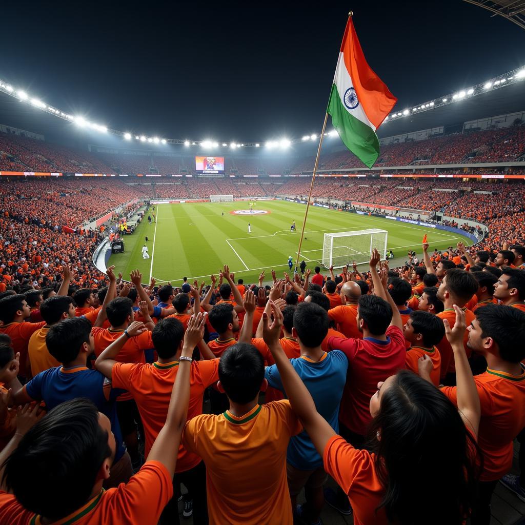 Indian Football Fans Celebrating