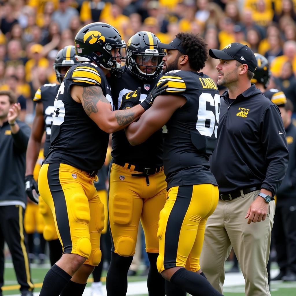 Iowa Hawkeyes Celebrating Victory