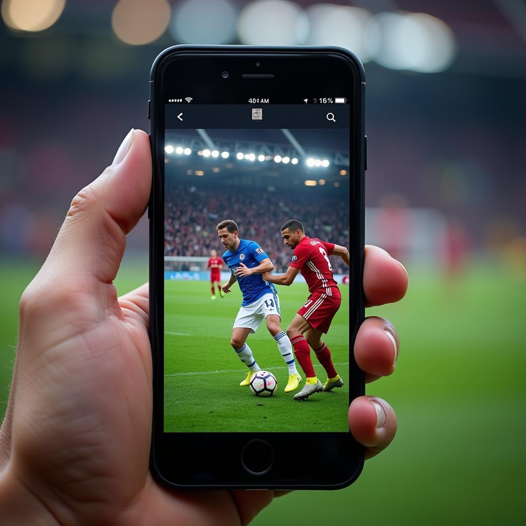 iPhone Showing Football Live Stream