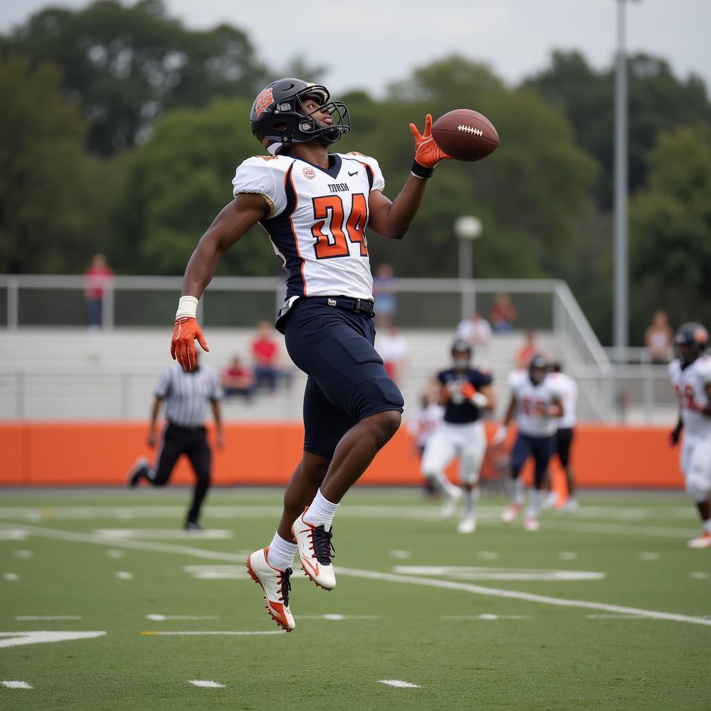 Ironton Football Player Making a Spectacular Catch