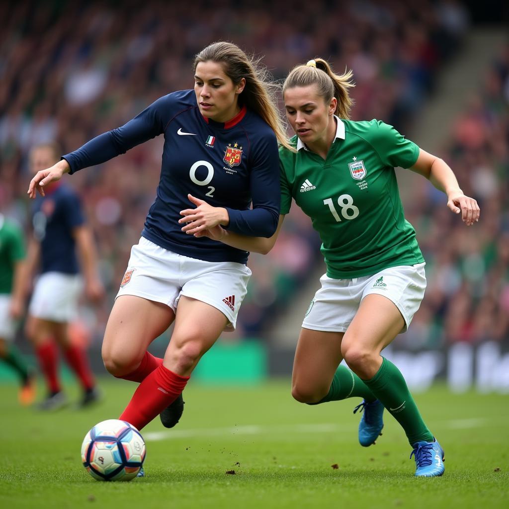 Key players of France and Ireland football teams