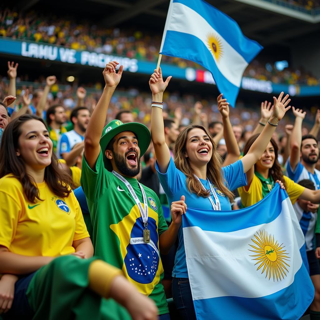 Cổ động viên Brazil và Argentina