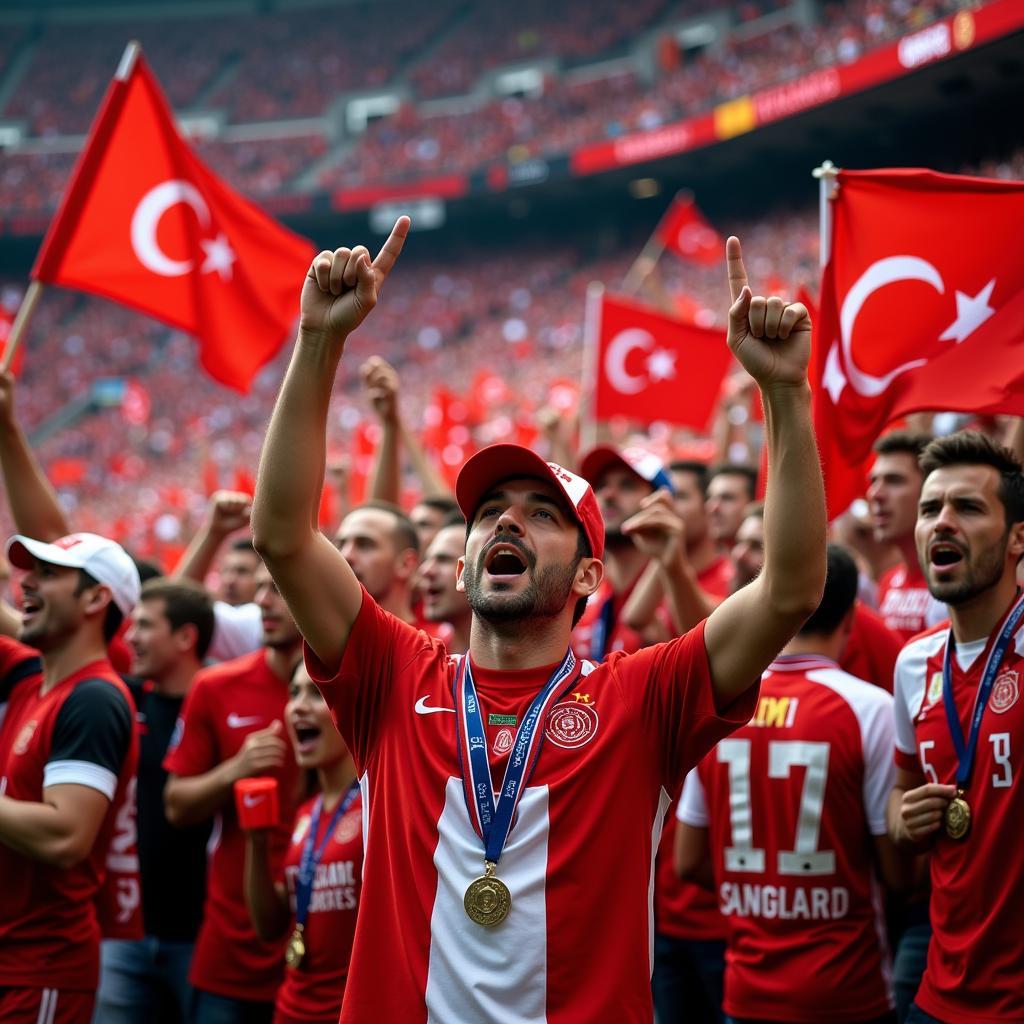 Turkish Fans Cheering for Their Team