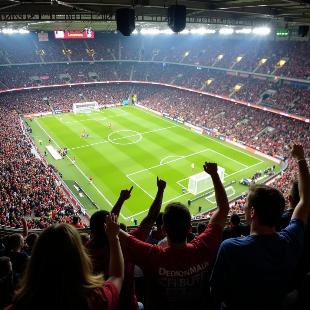 Football Fans Cheering at a Match