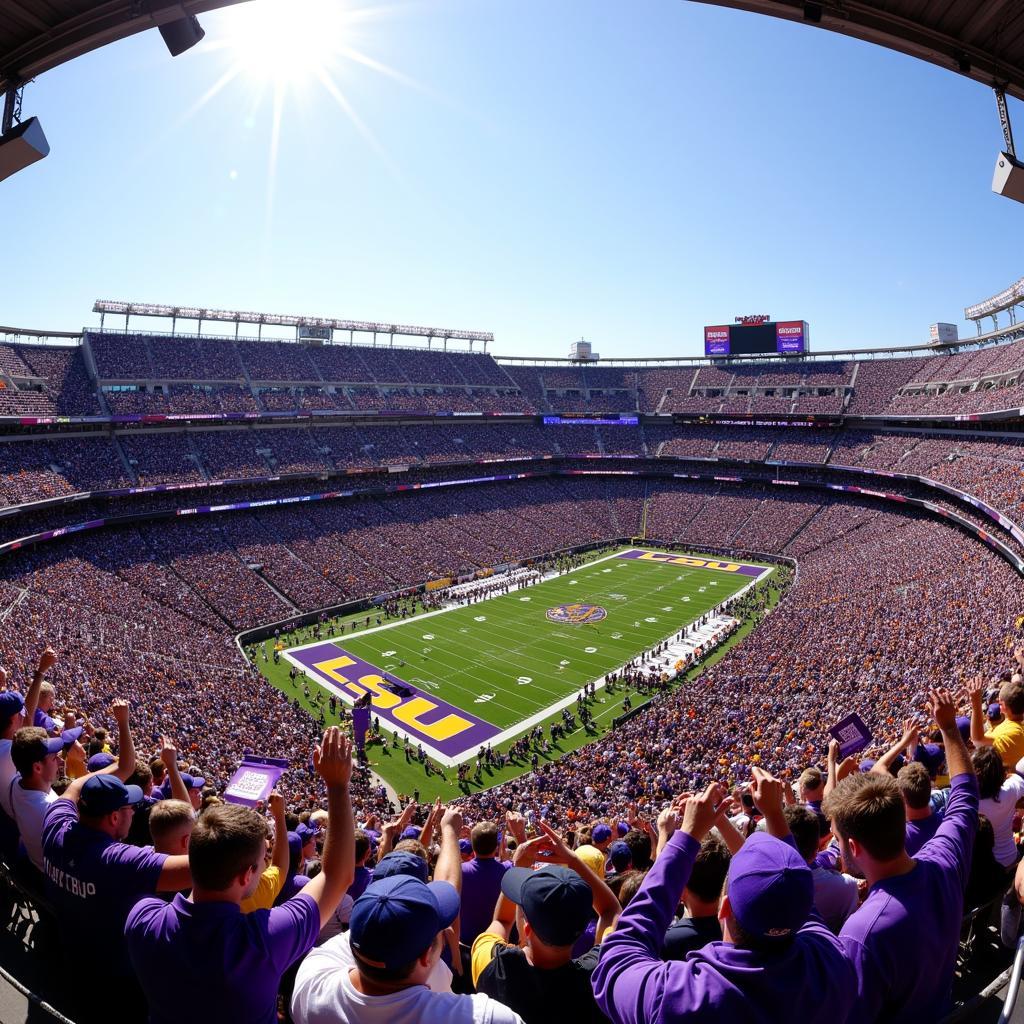 LSU Football Fans Cheering