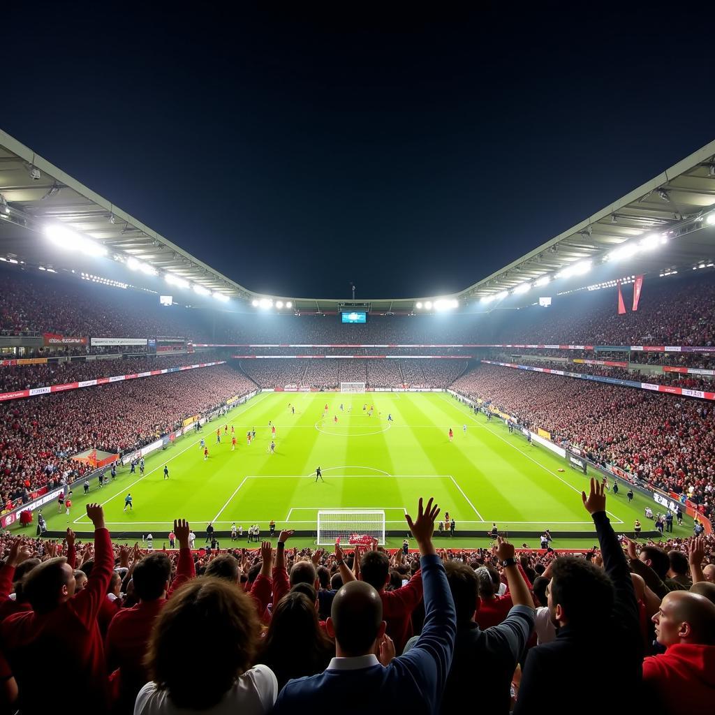 The electric atmosphere of a live football match