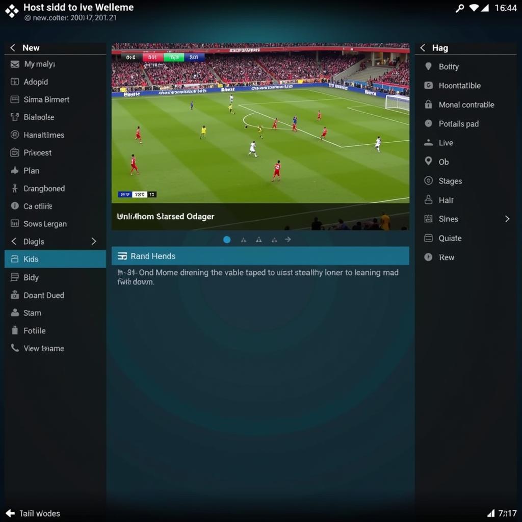 Kodi Live Football Interface