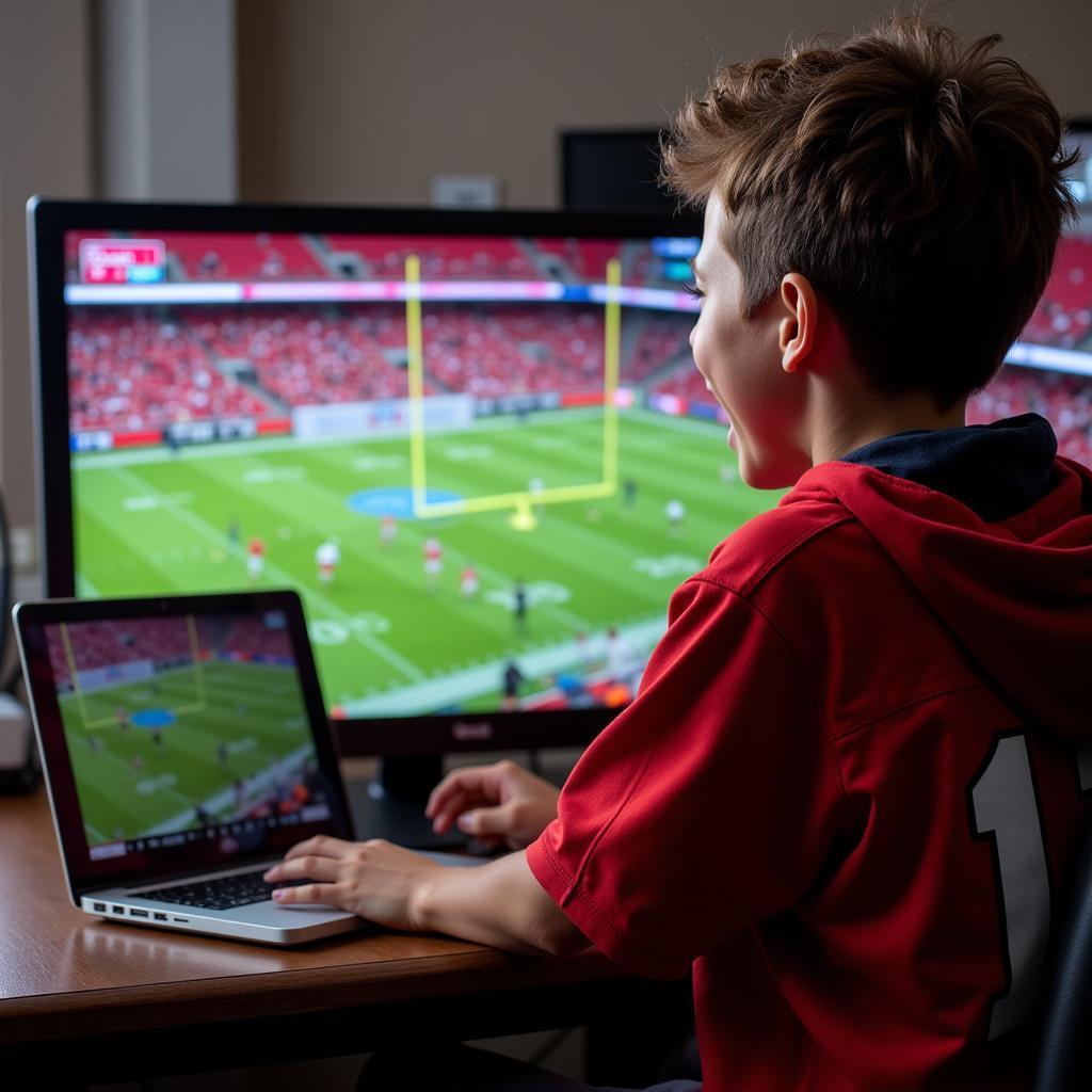 KSL High School Football Fan Watching Live Stream