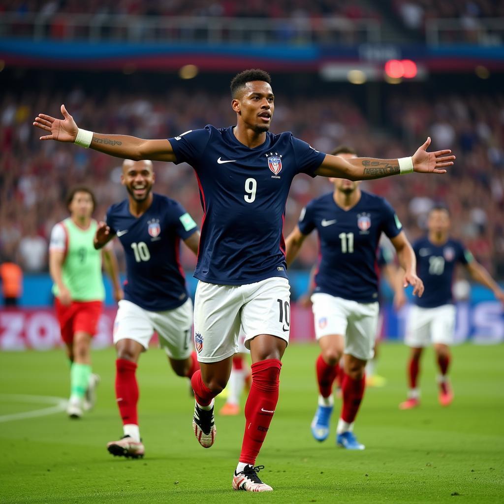 Kylian Mbappé Celebrating a Goal