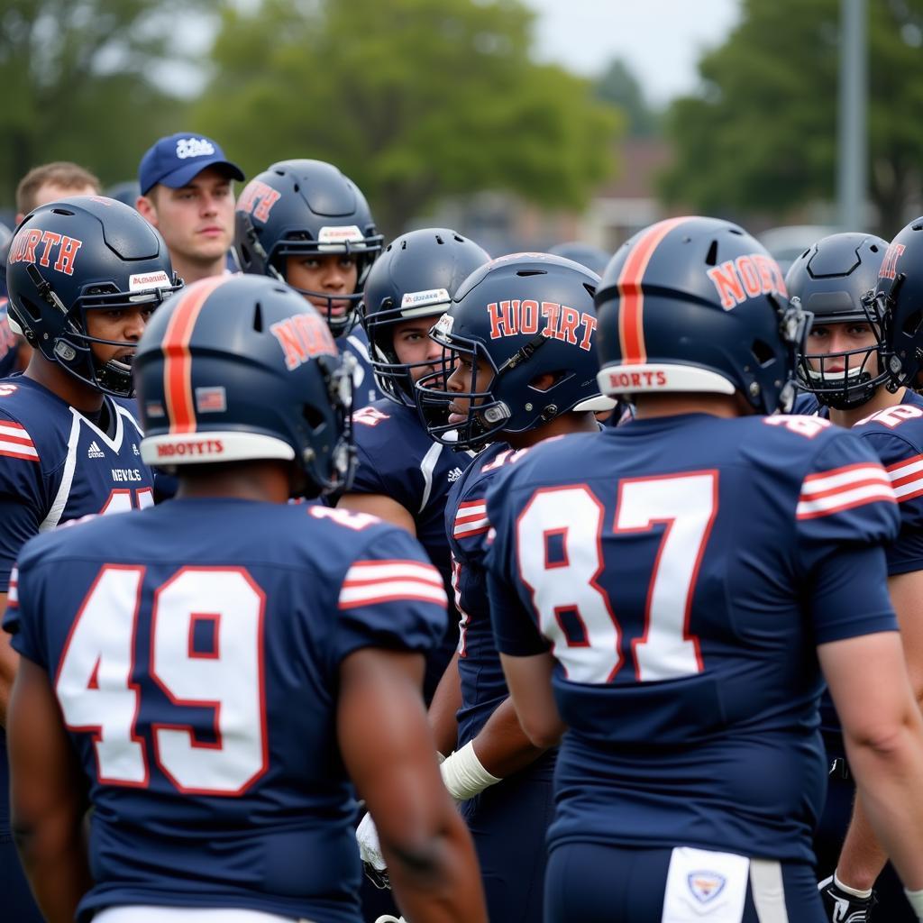 Lee's Summit North Football Team Huddle