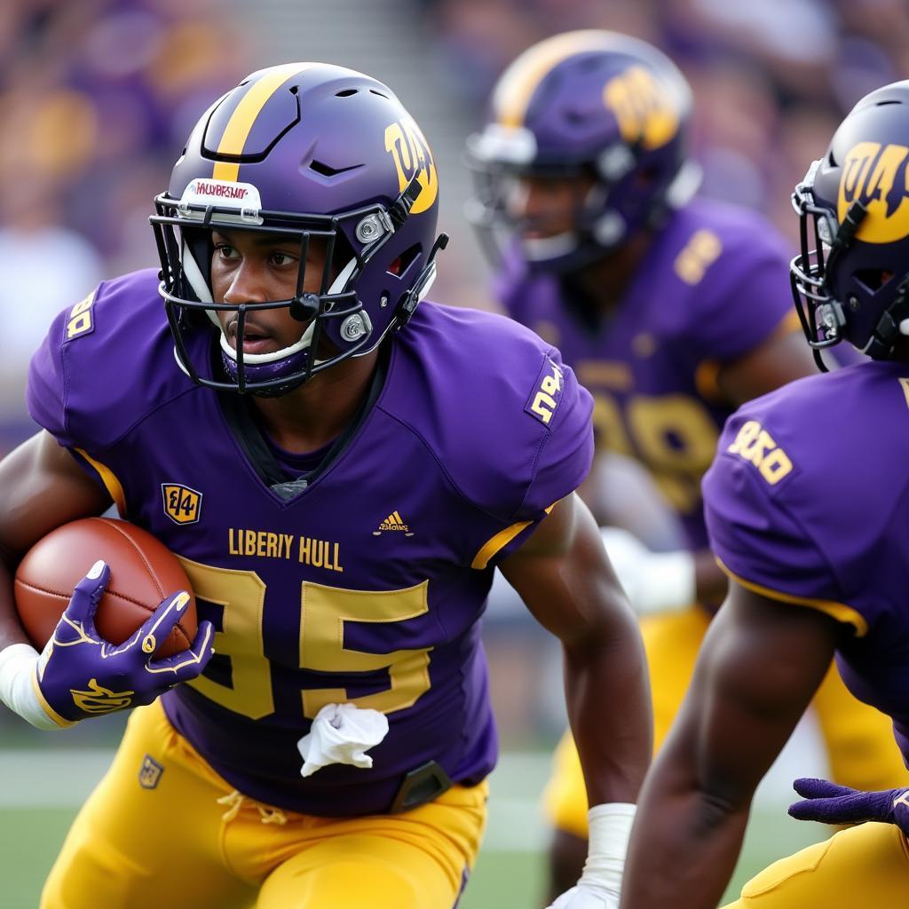 Liberty Hill Football Players in Action 