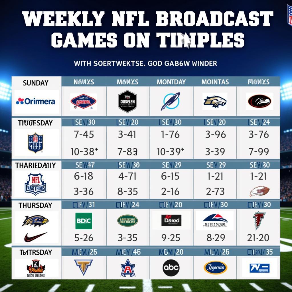 NFL Football Broadcasting Schedule