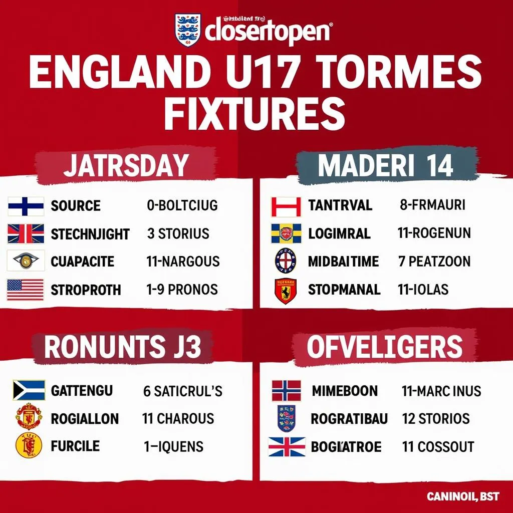 England U17 Football Schedule: Today's Matches