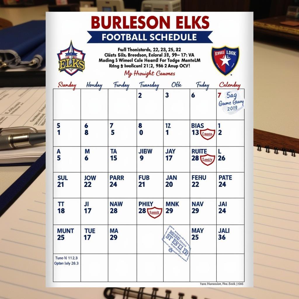 Lịch thi đấu Burleson Elks Football