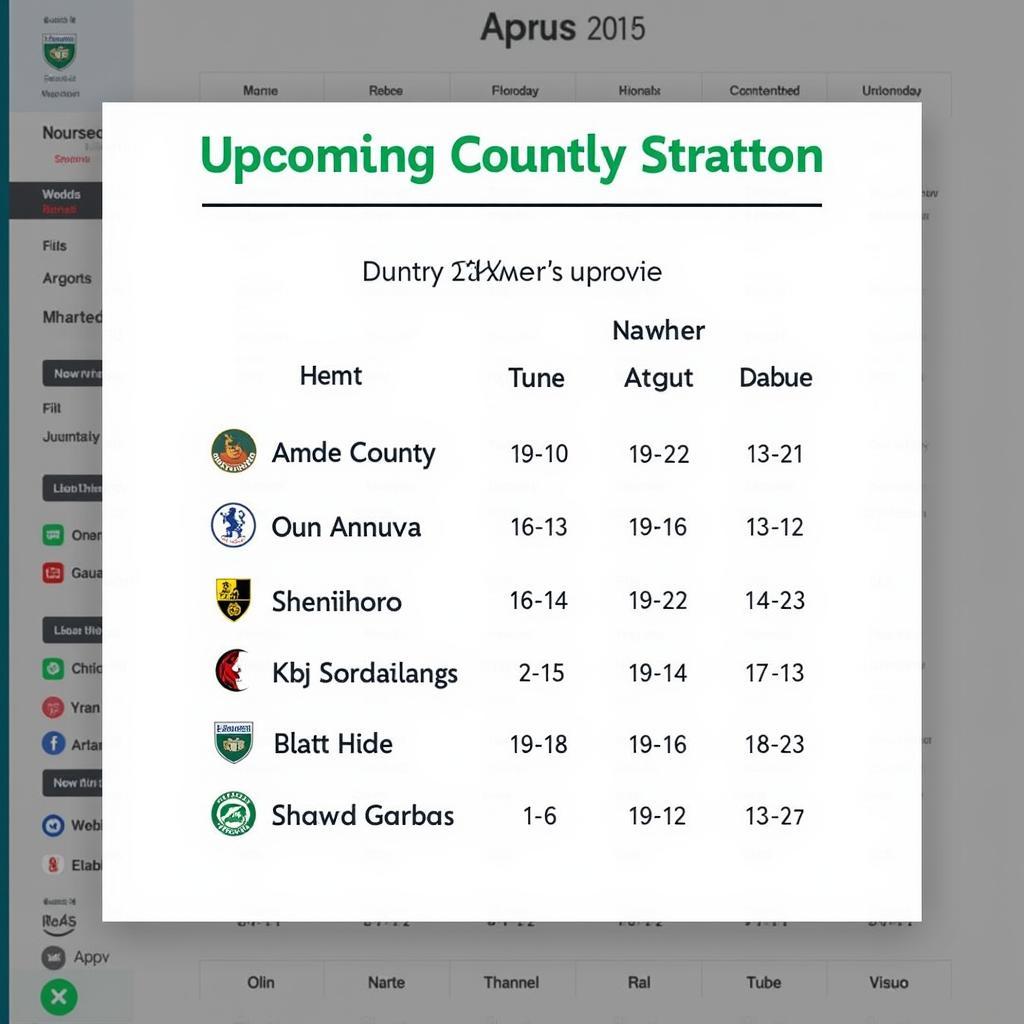 Lịch thi đấu Dundee County Stratton FC