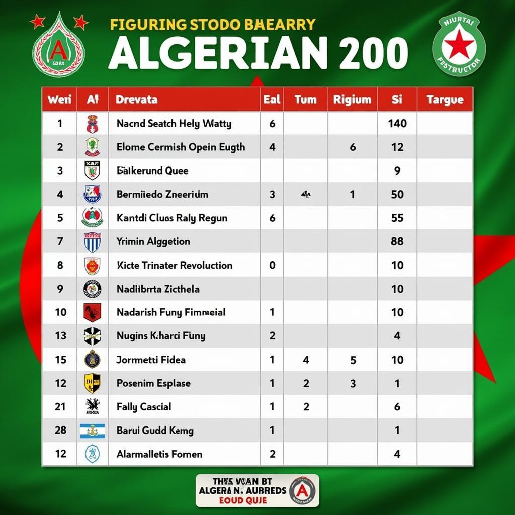 Lịch thi đấu giải bóng đá Algeria