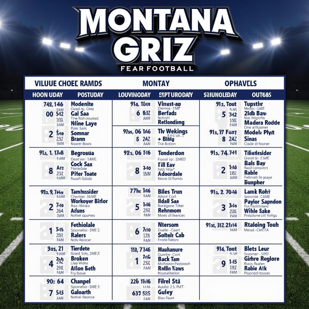 Lịch thi đấu Montana Griz Football