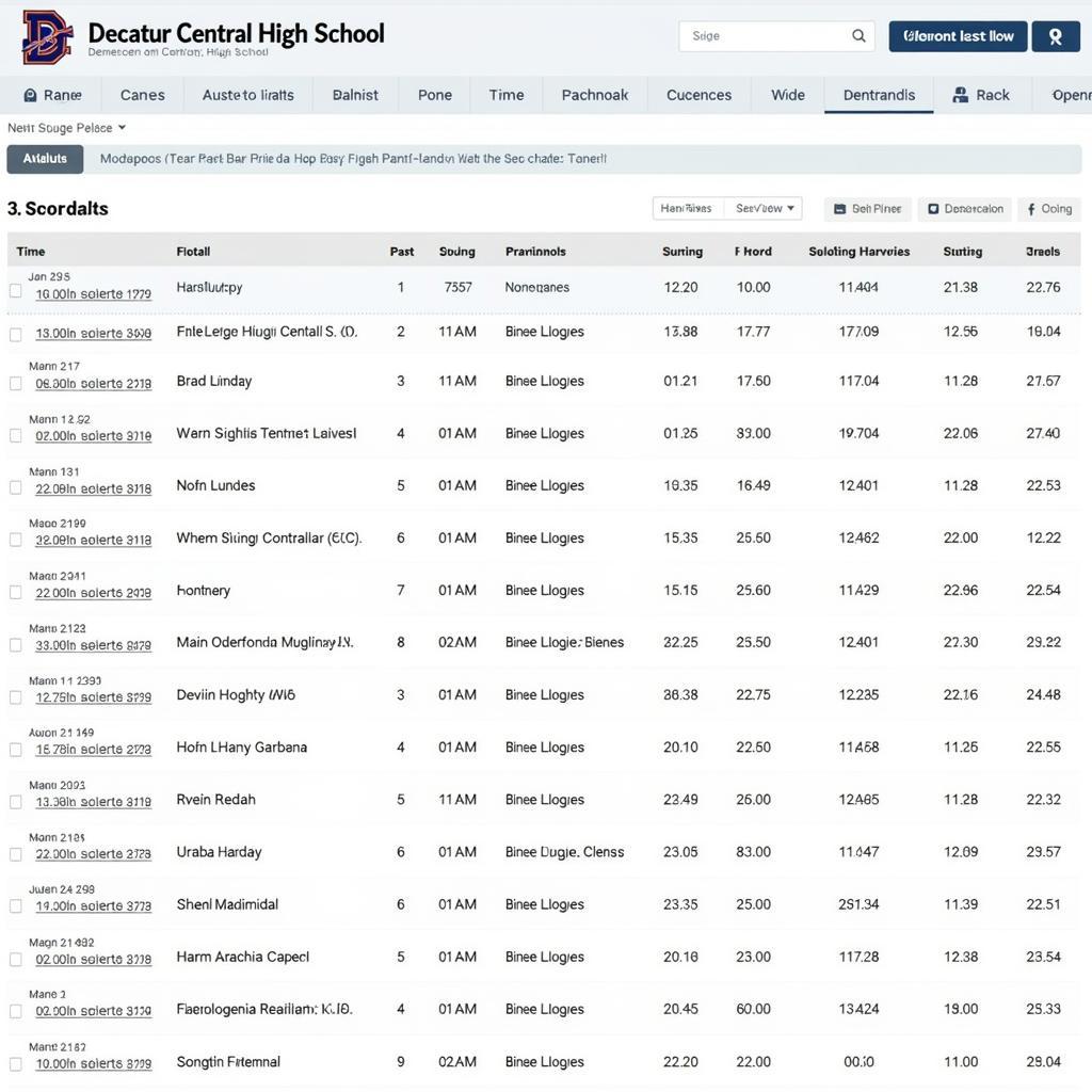 Lịch thi đấu và kết quả đội bóng Decatur Central High School