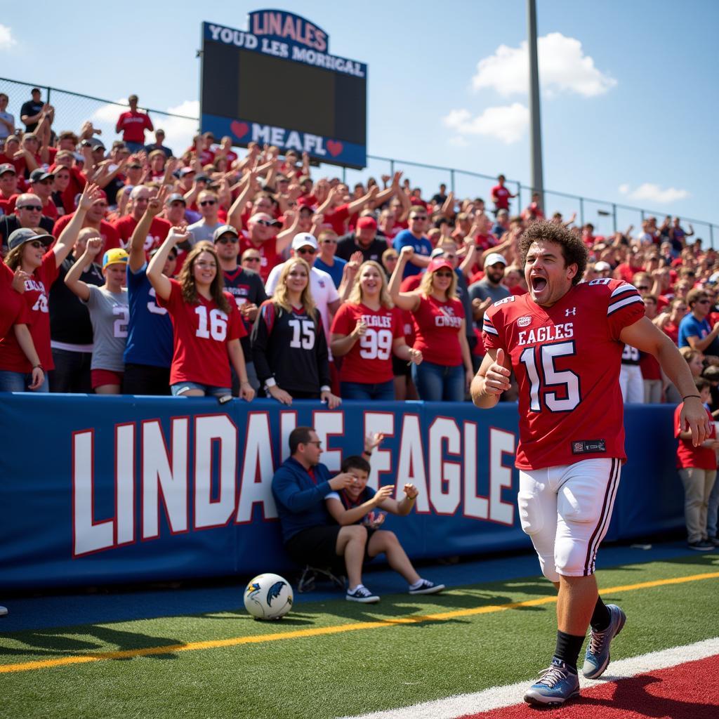 Lindale Eagles Football fans celebrating a touchdown