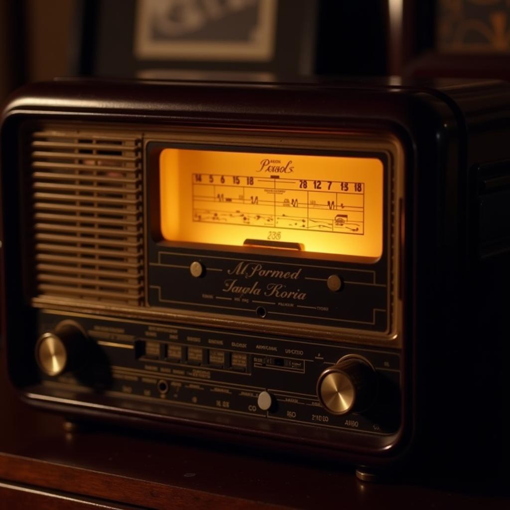 Enjoying the Florida State football game on a vintage radio