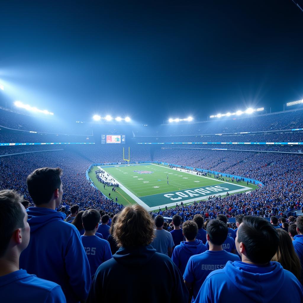 Lions fans cheering in the stadium