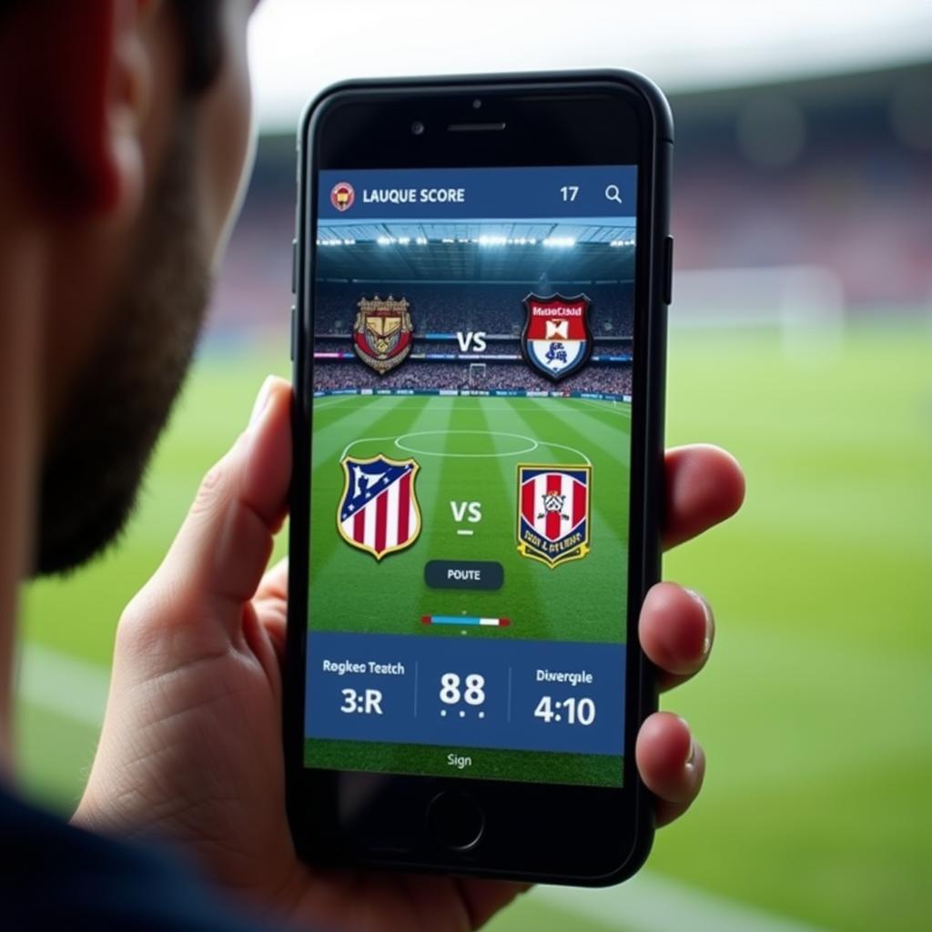 Live Football Score Website on Mobile Phone