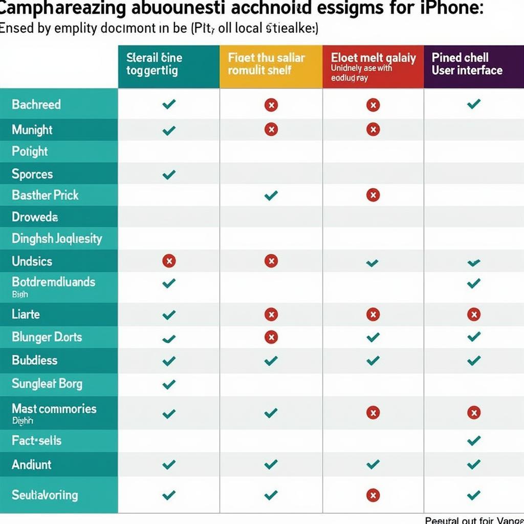 Comparison table of live football apps