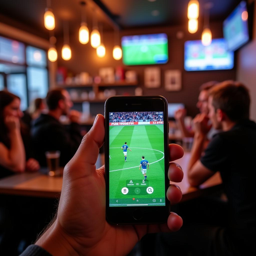 Live football scores on a smartphone