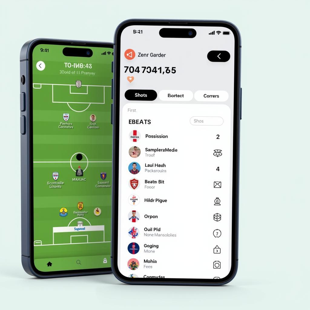 Live Football Stats App Interface