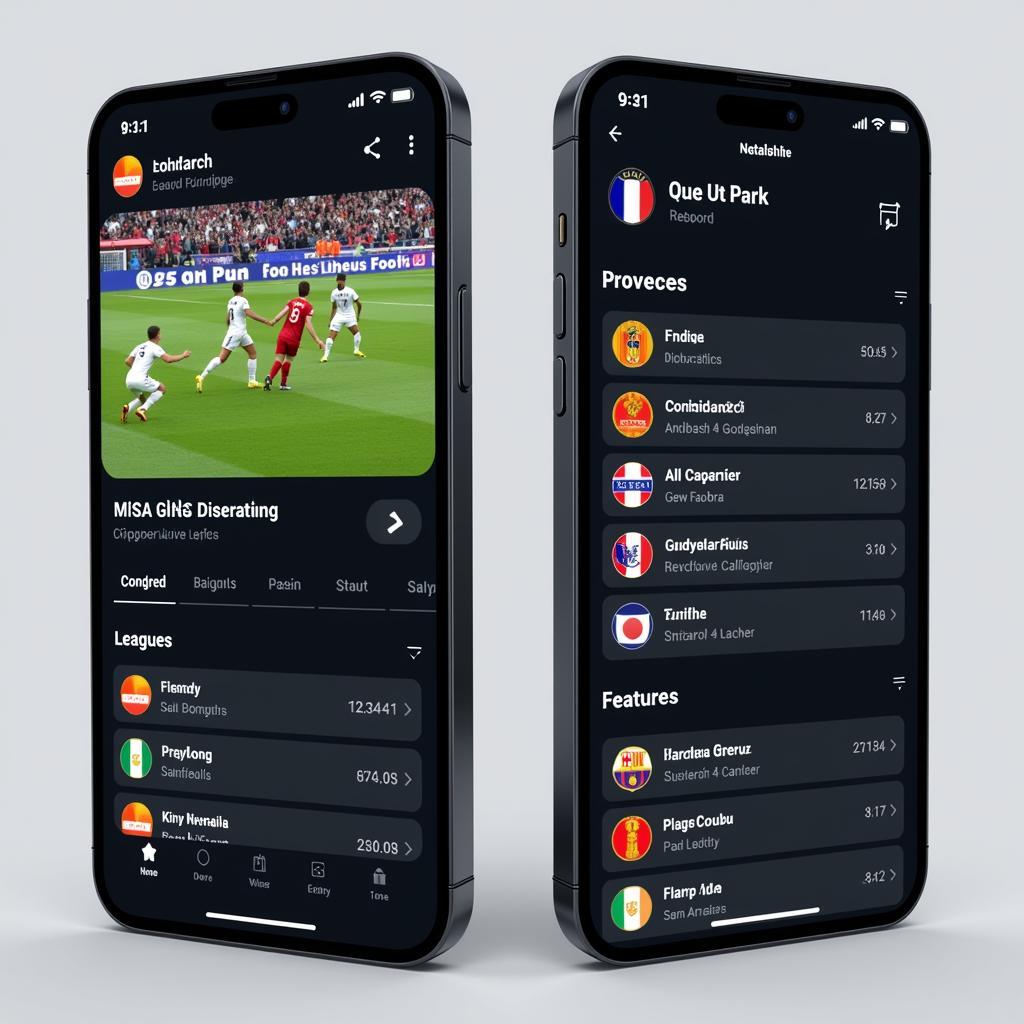 Football Live Streaming App Interface