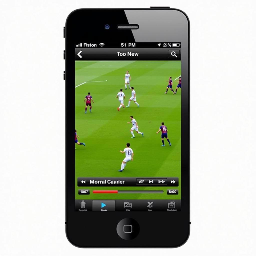 iPhone with live football streaming app