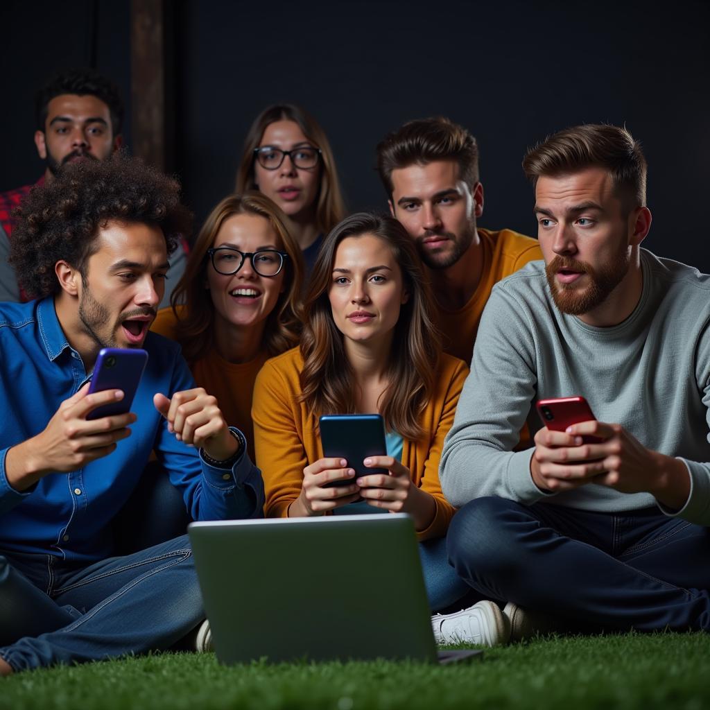 Fans watching live football streaming on their devices