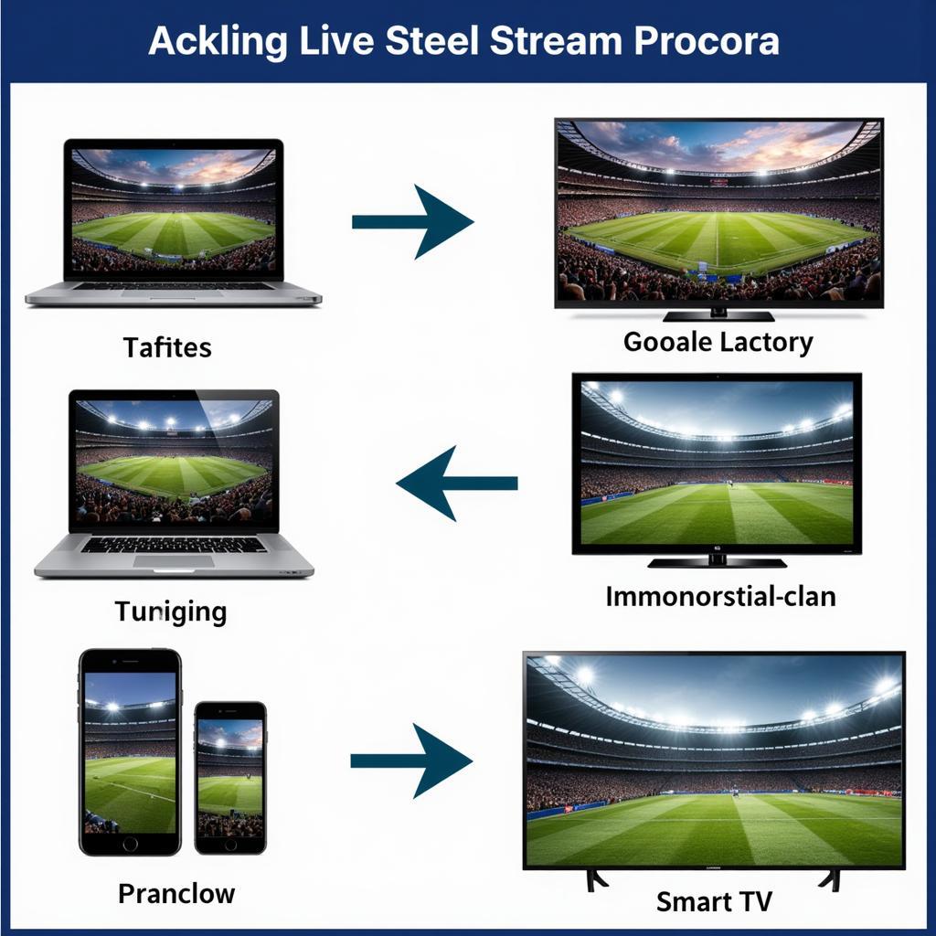 Live football streaming platforms on various devices