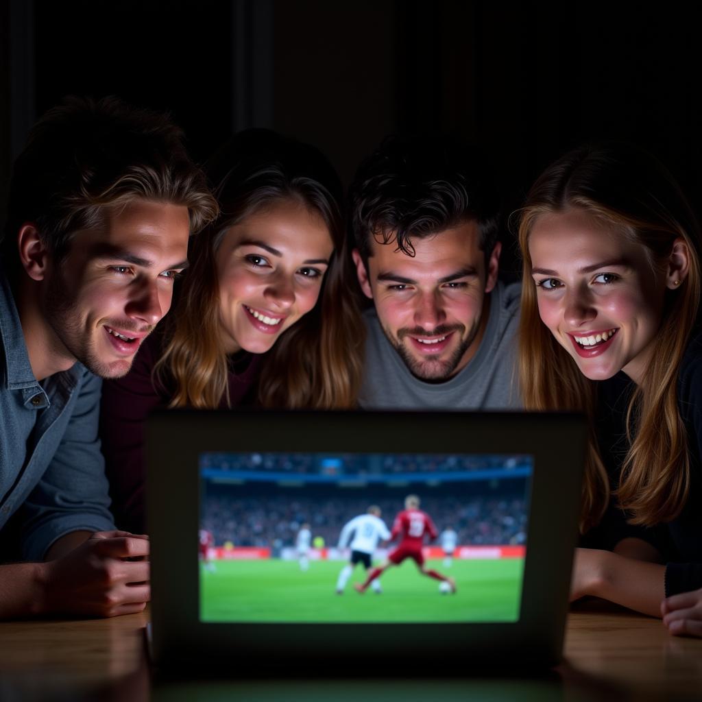 Fans watching Premier League live stream