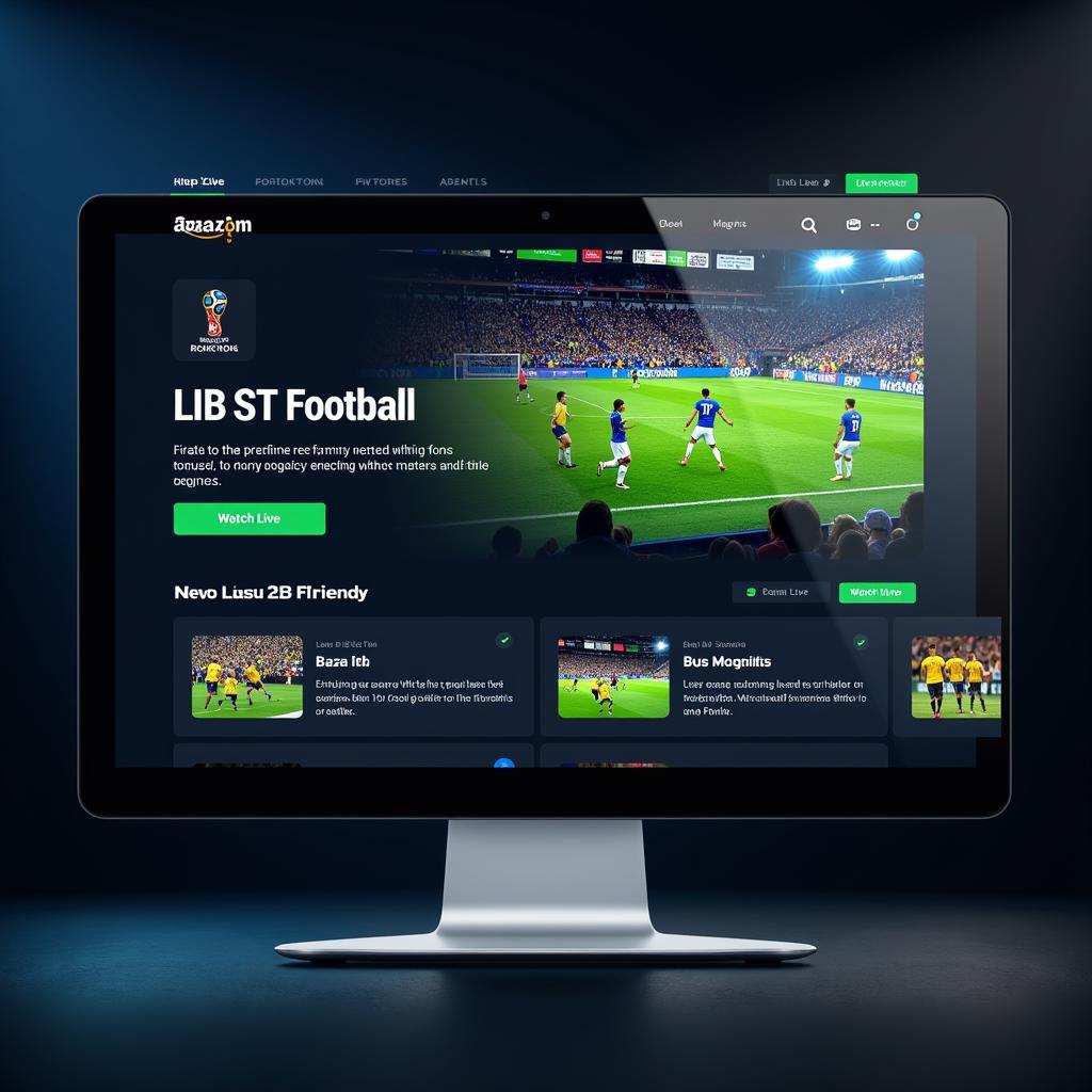 Screenshot of a live football streaming website