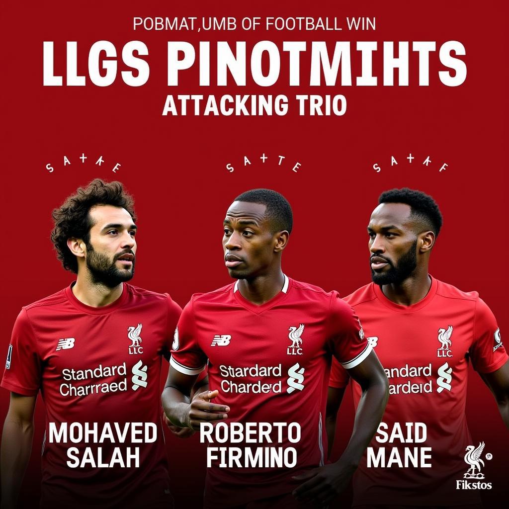 Liverpool's attacking trio of Salah, Firmino, and Mané pose for a photo