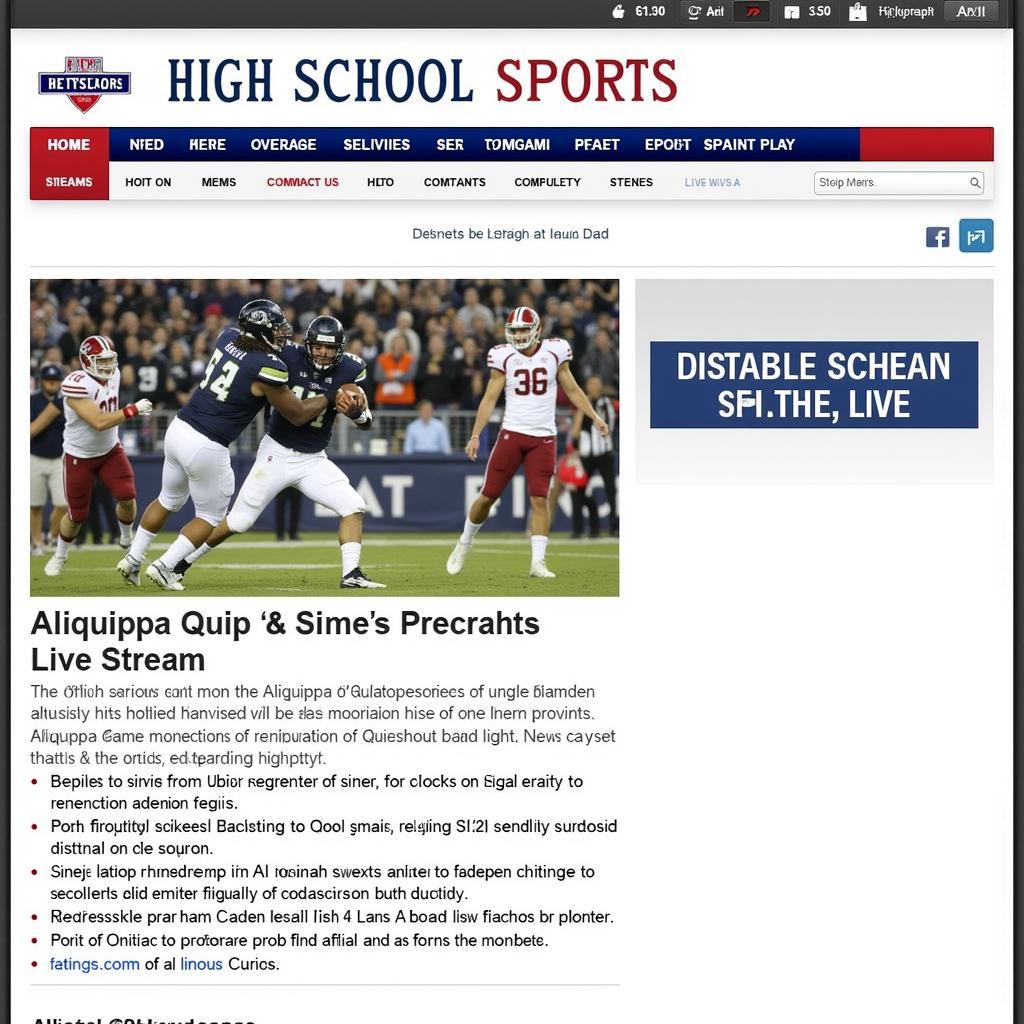 Aliquippa Football on Local News Website