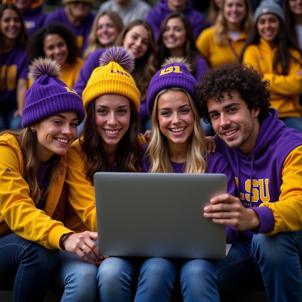 LSU Football Fans Streaming Live Together